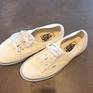 Vans Cream Canvas Sneakers